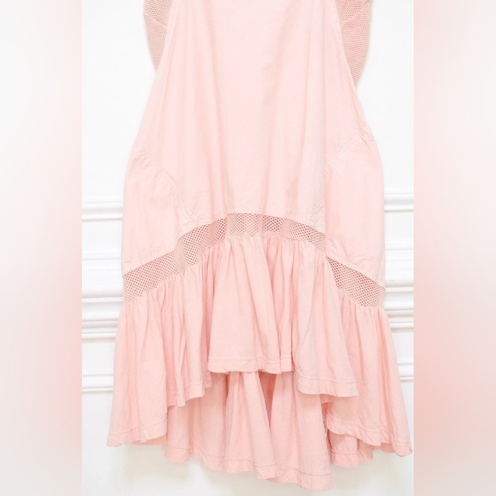 Anthropologie Daily Practice Hill Up Tiered Drop Waist Mesh Dress Pink Size XS - Picture 6 of 14